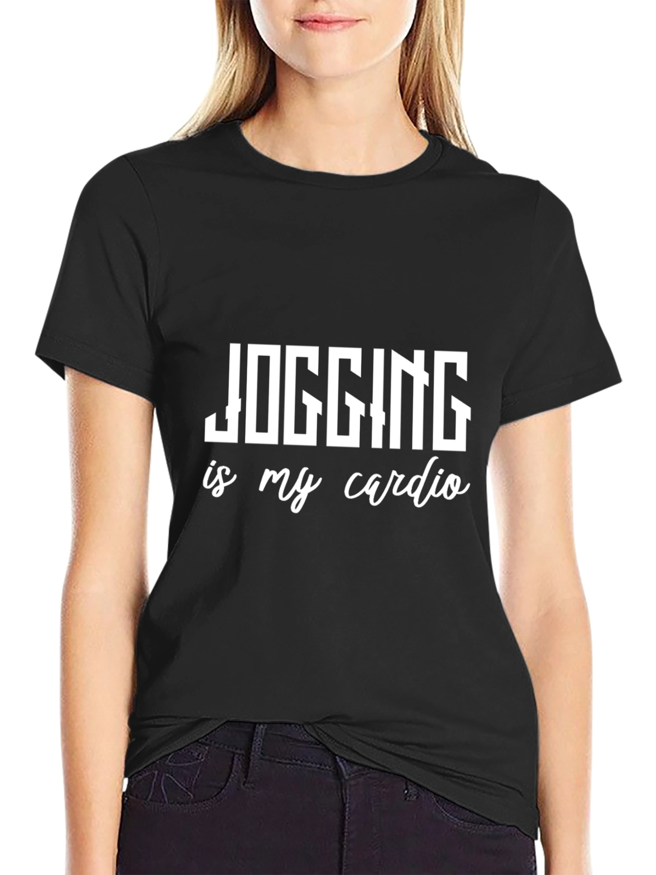 Jogging is My Cardio Black T-Shirt