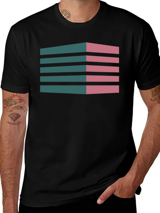 Geometric 3D Stripes T-Shirt