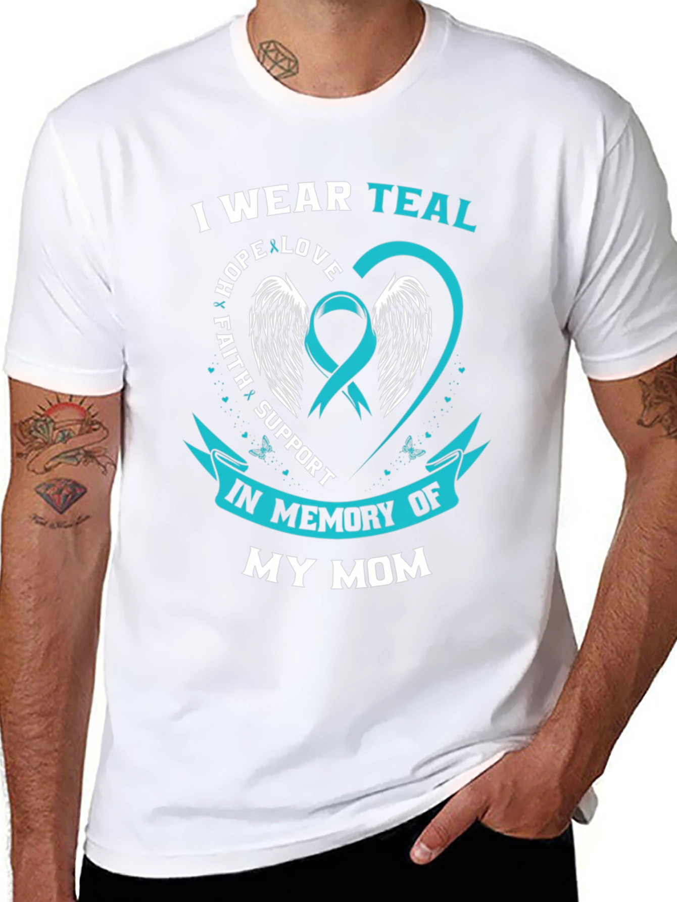 Teal Awareness Ribbon Memorial T-Shirt
