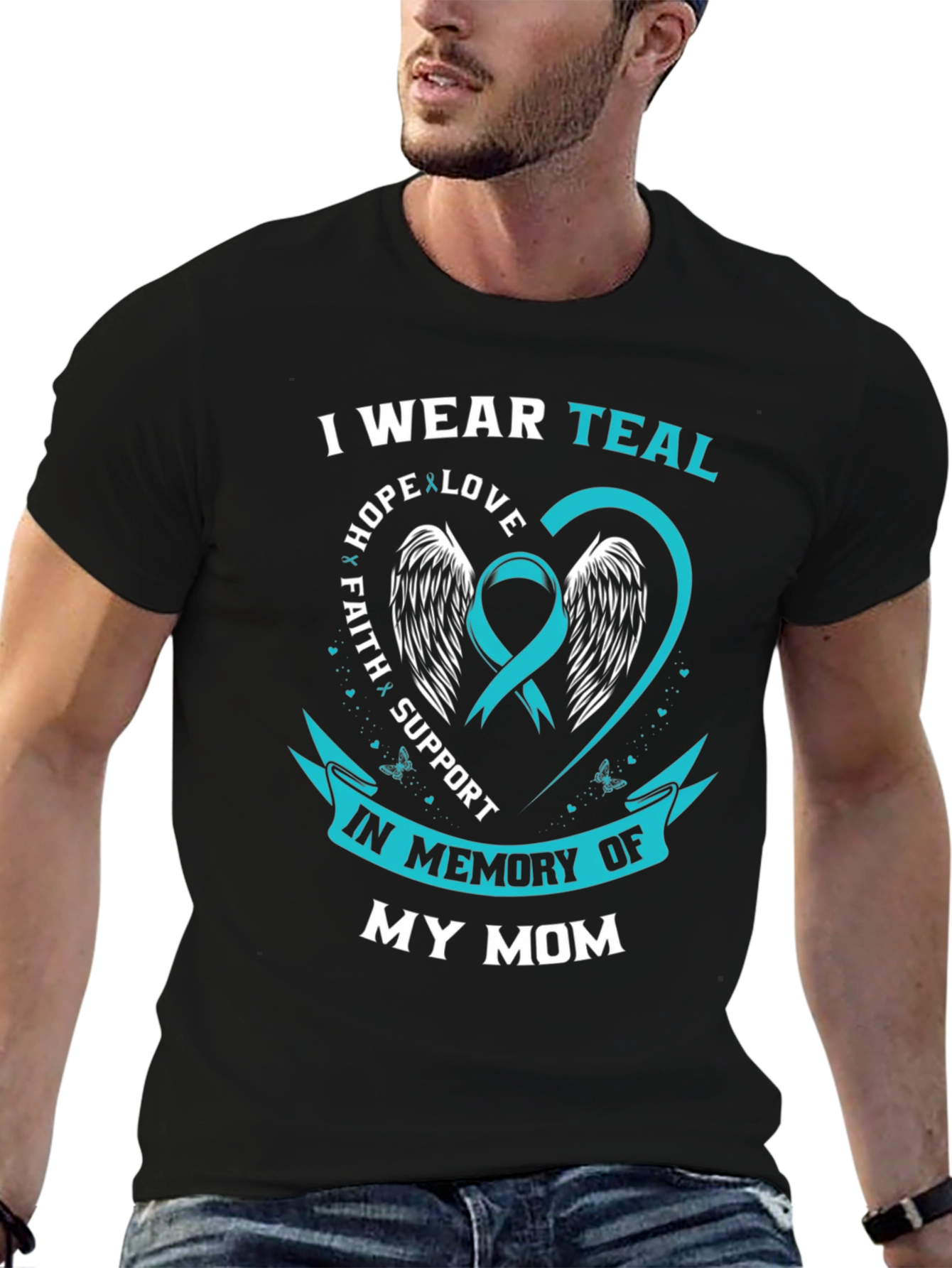 Teal Awareness Ribbon Memorial T-Shirt