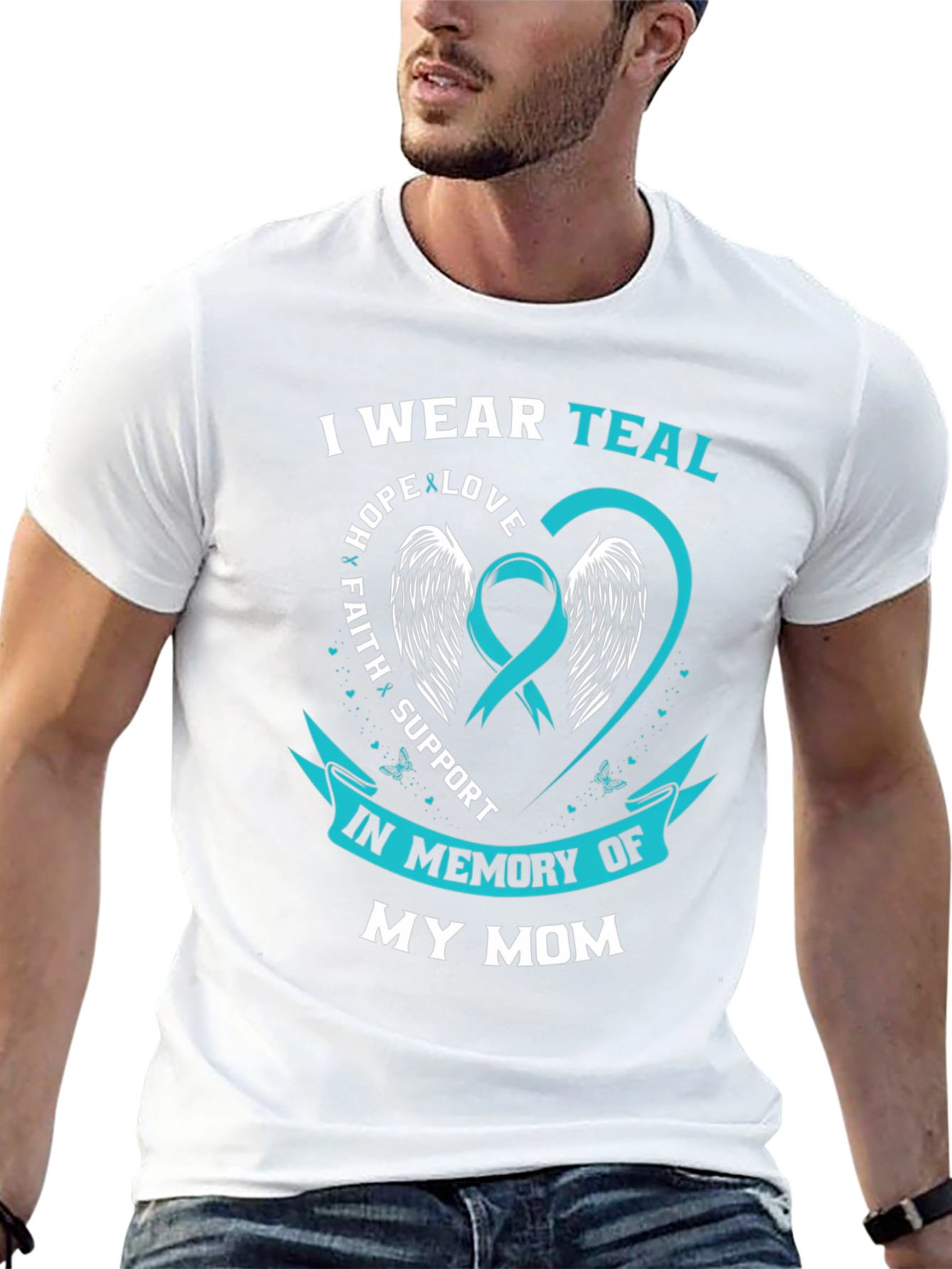 Teal Awareness Ribbon Memorial T-Shirt