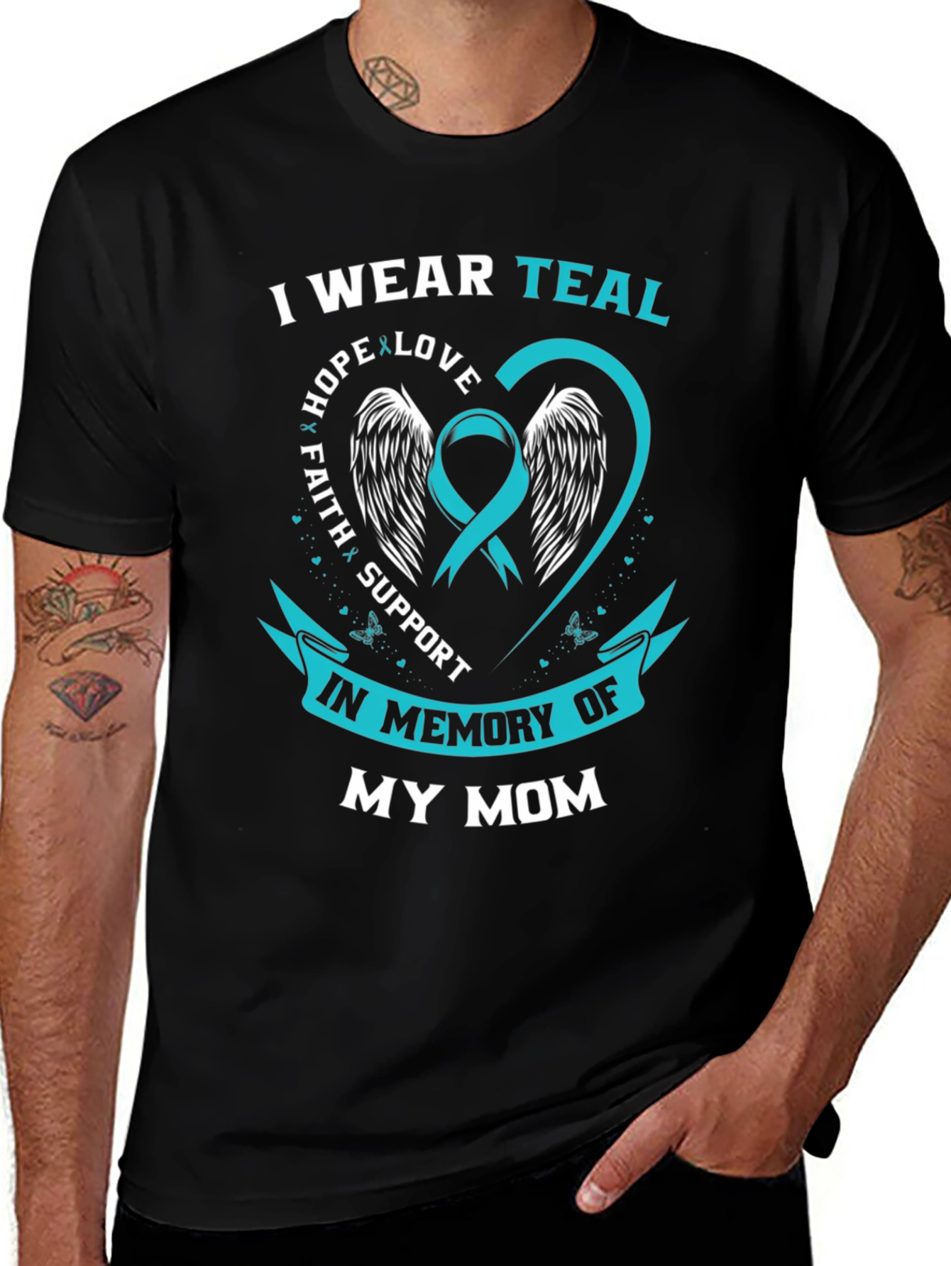 Teal Awareness Ribbon Memorial T-Shirt