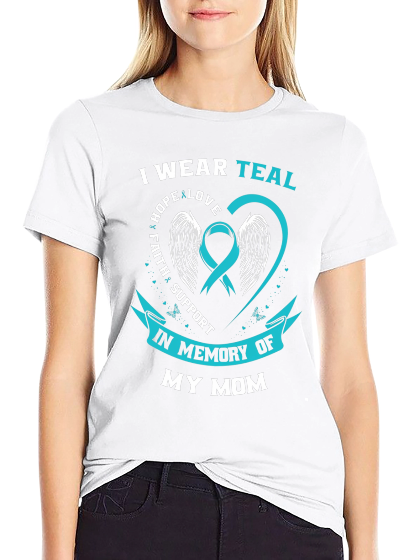 Teal Awareness Ribbon Memorial T-Shirt