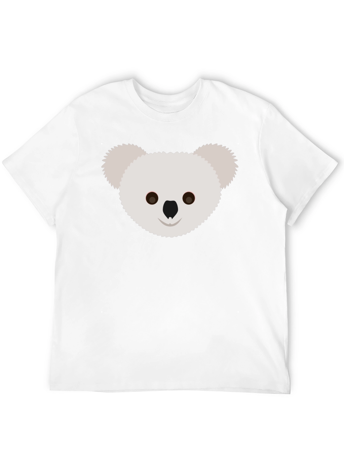 Koala Face Graphic Tee - Black Cotton T-Shirt