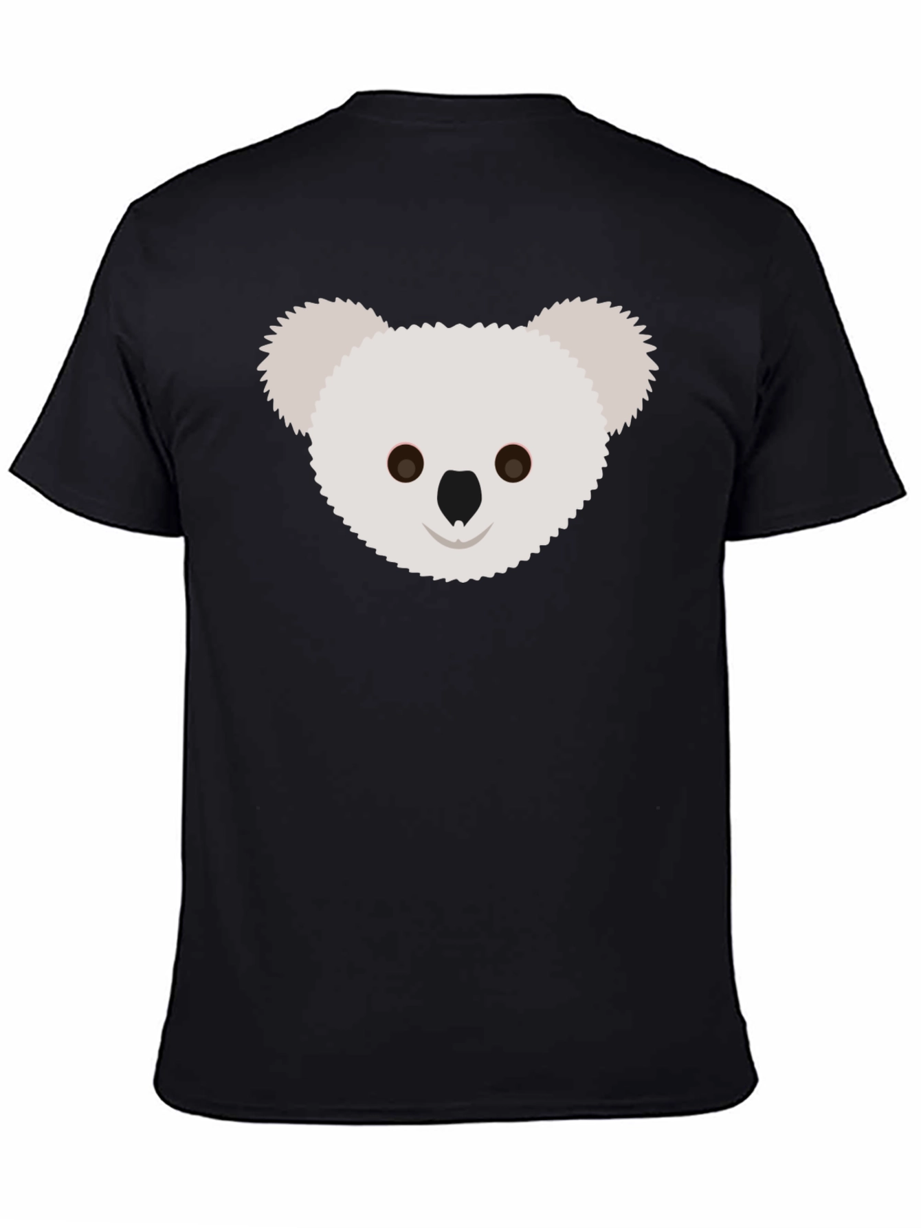 Koala Face Graphic Tee - Black Cotton T-Shirt