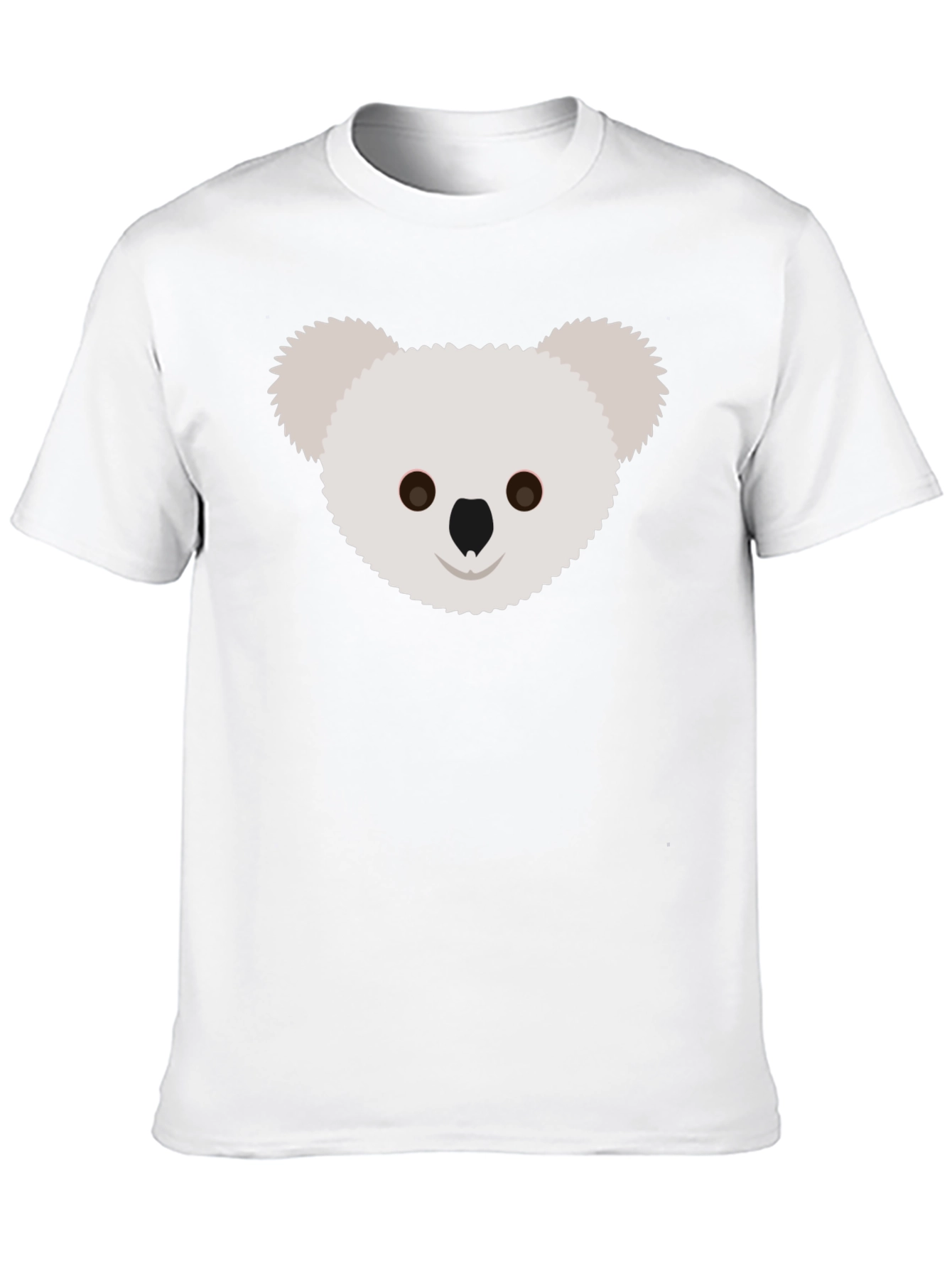 Koala Face Graphic Tee - Black Cotton T-Shirt