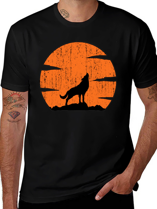 Wolf Howling at Moon Graphic Tee