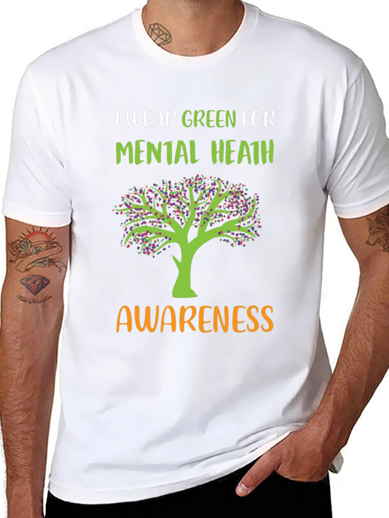 Mental Health Awareness Green Tree T-Shirt