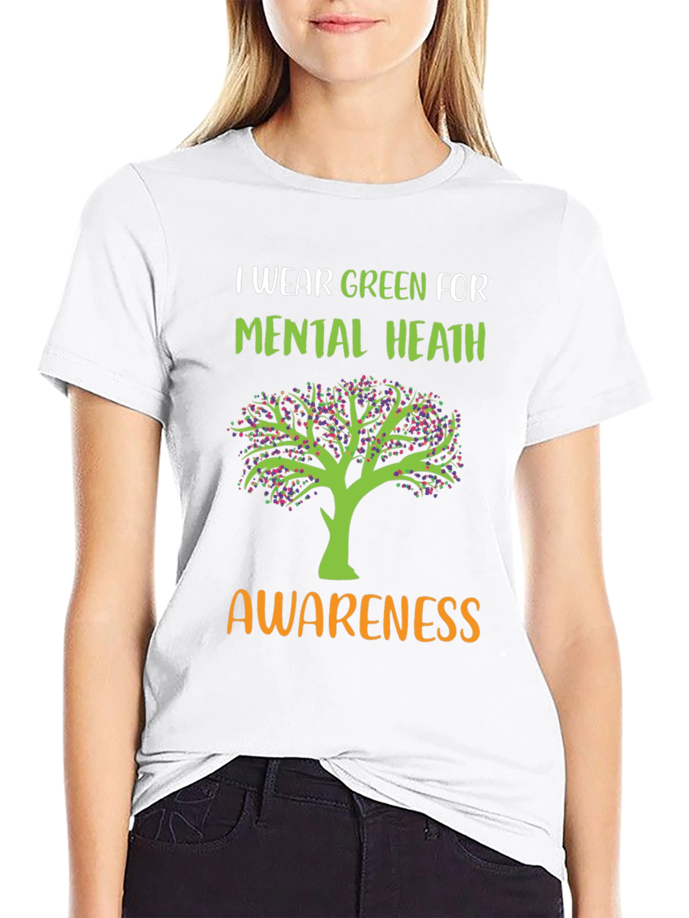 Mental Health Awareness Green Tree T-Shirt