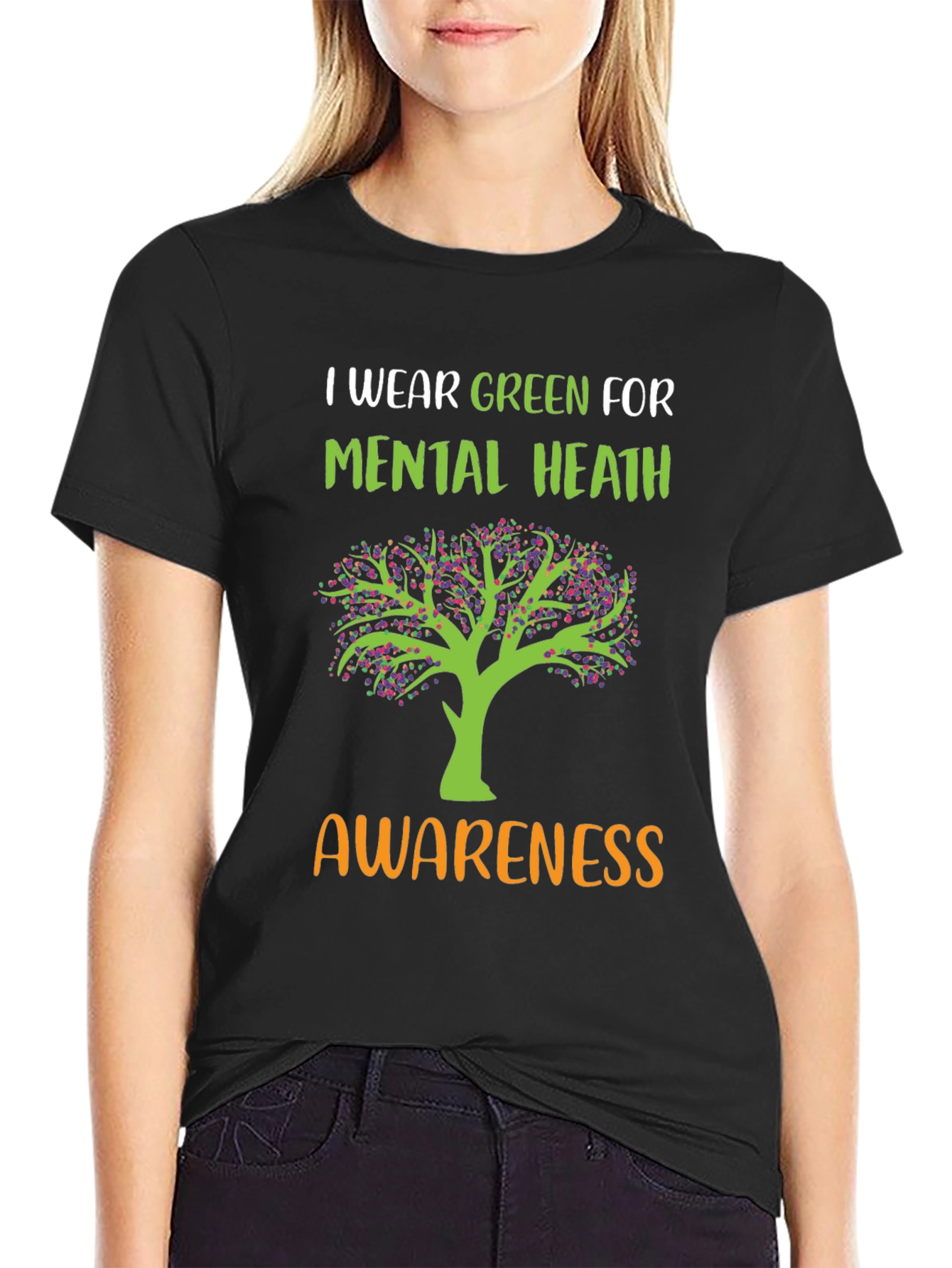 Mental Health Awareness Green Tree T-Shirt