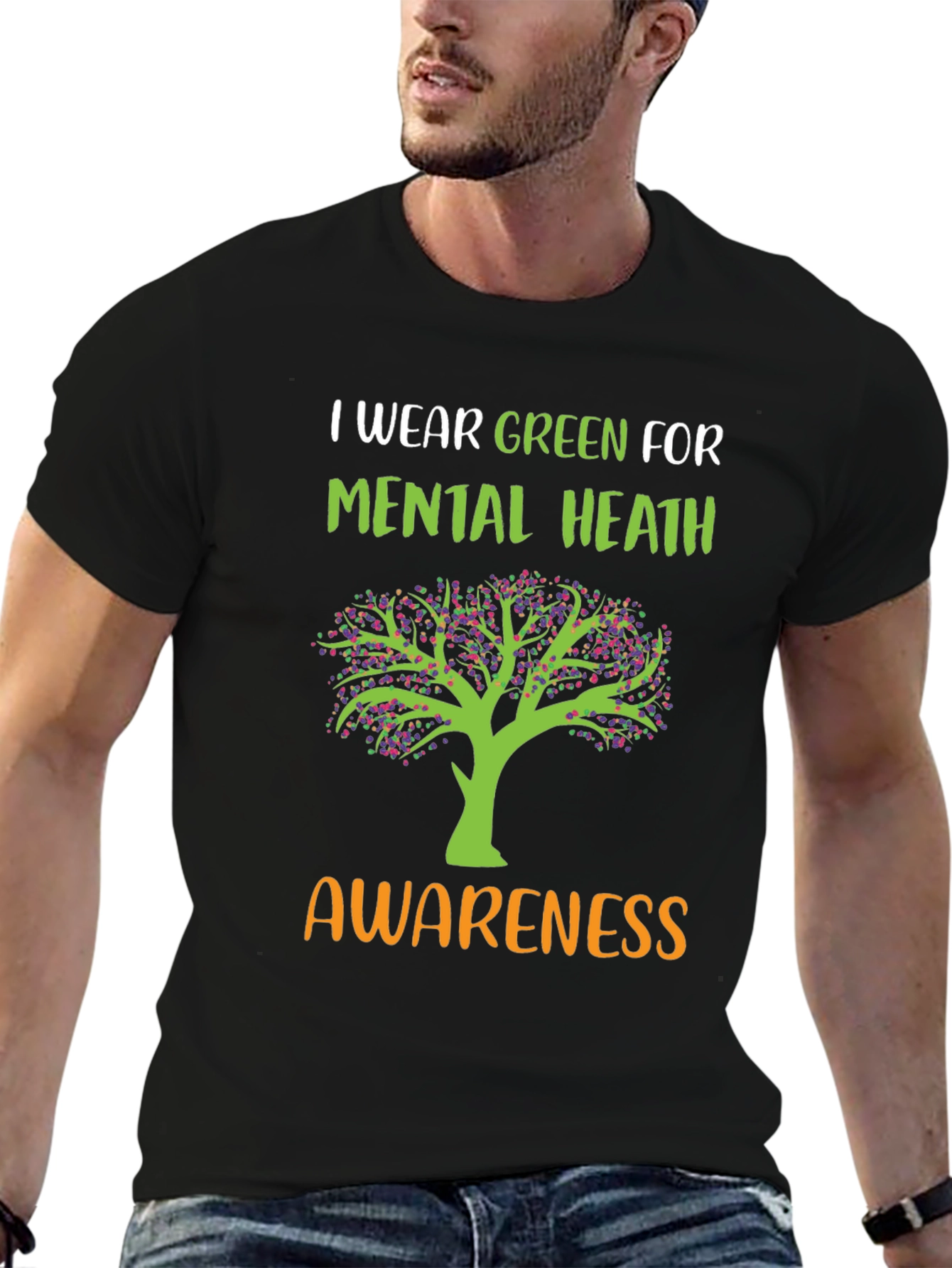 Mental Health Awareness Green Tree T-Shirt