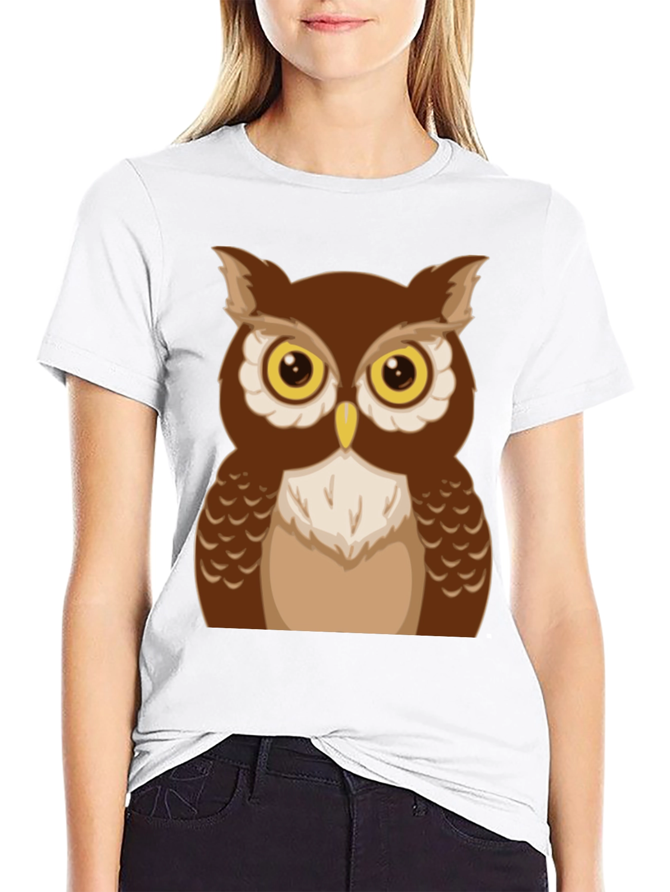 Owl Graphic Tee - Mens Black Cotton Shirt