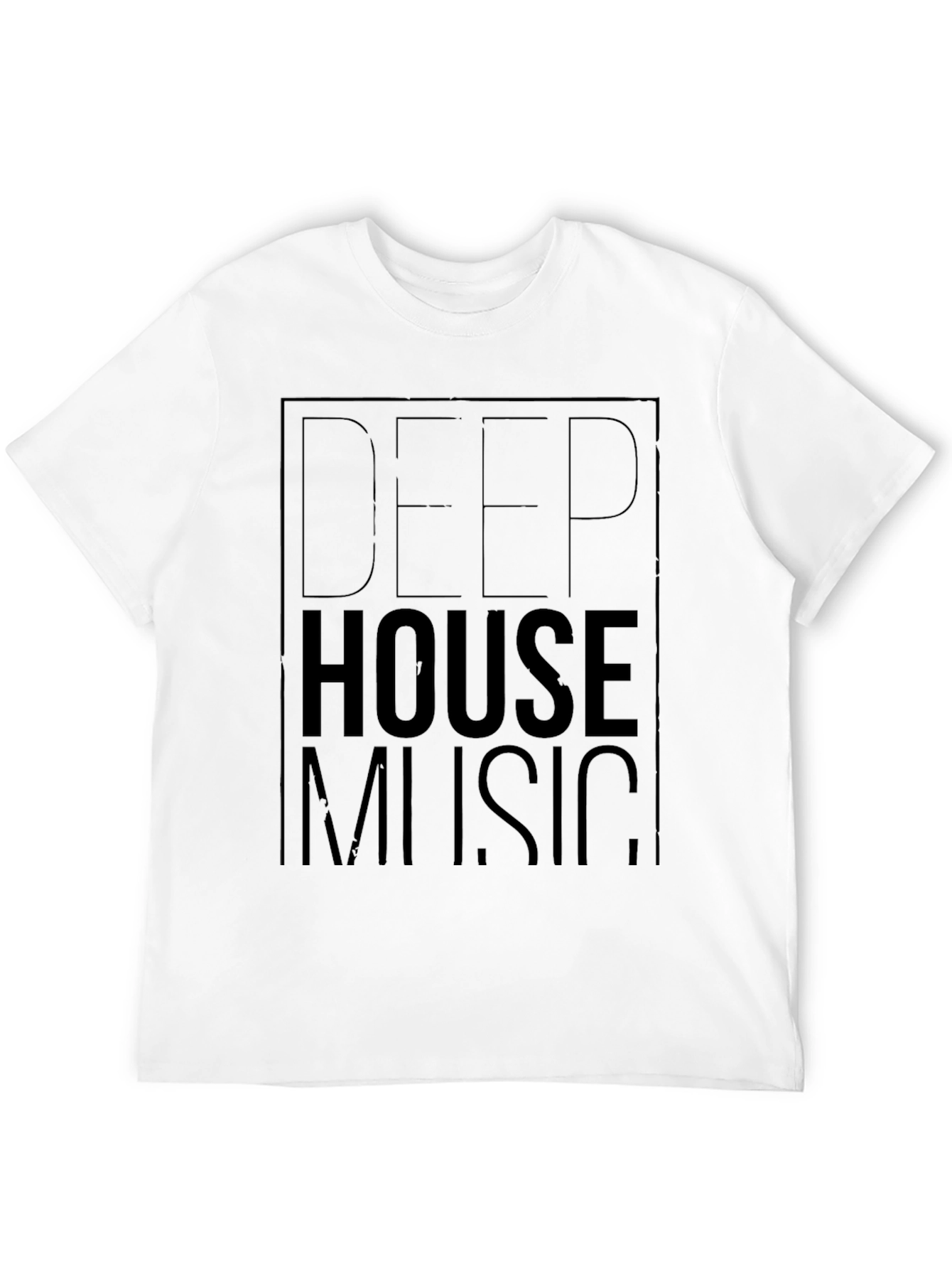 Deep House Music Graphic Tee - Stylish Black T-Shirt