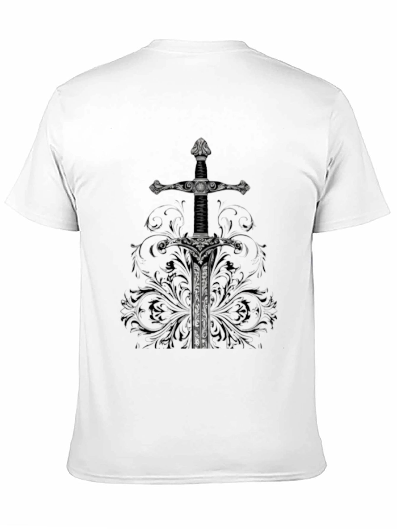 Sword Graphic Tee - Medieval Knight Black T-Shirt