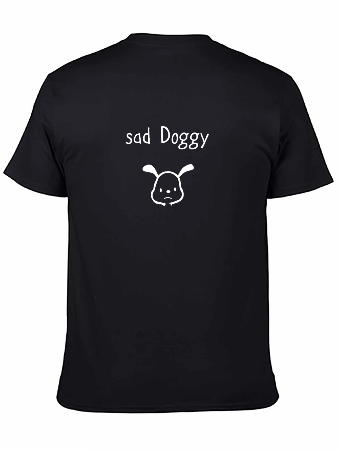 Sad Doggy Graphic Tee - Black Casual T-Shirt