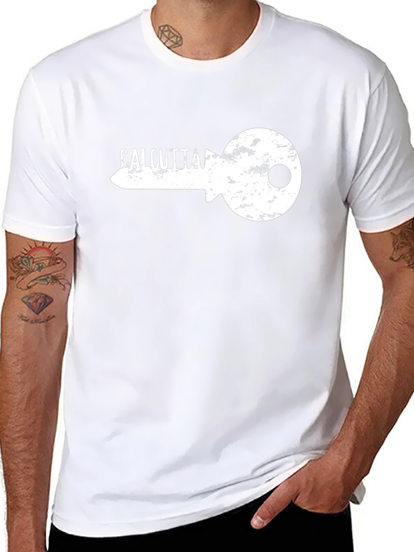 Calcutta Key Graphic Print Black T-Shirt