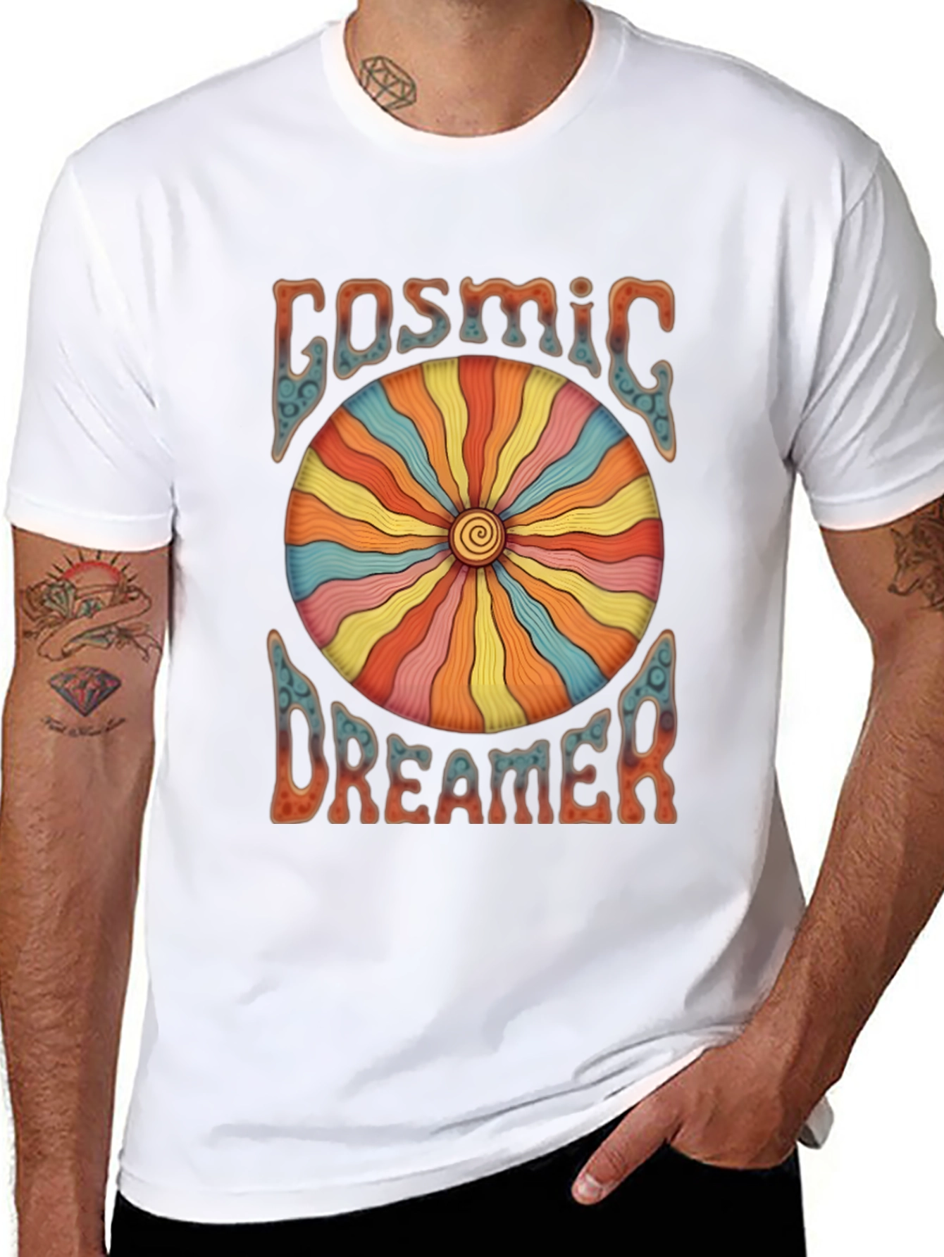 Cosmic Dreamer Graphic T-Shirt - Retro Style