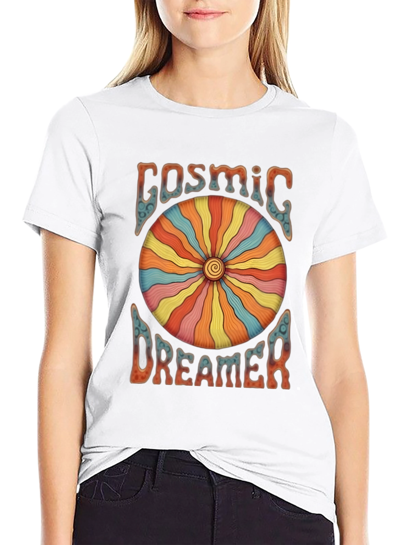 Cosmic Dreamer Graphic T-Shirt - Retro Style