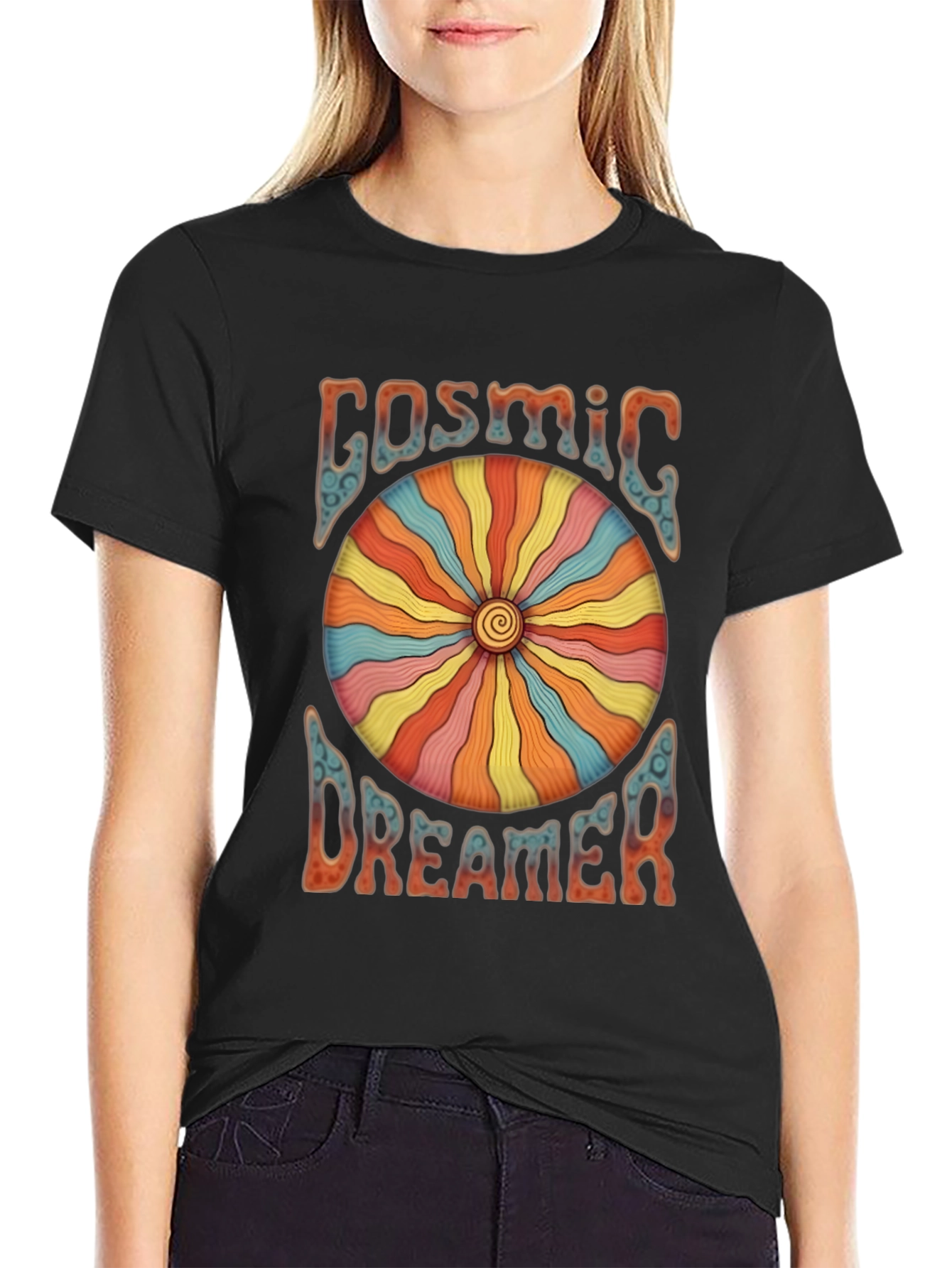 Cosmic Dreamer Graphic T-Shirt - Retro Style