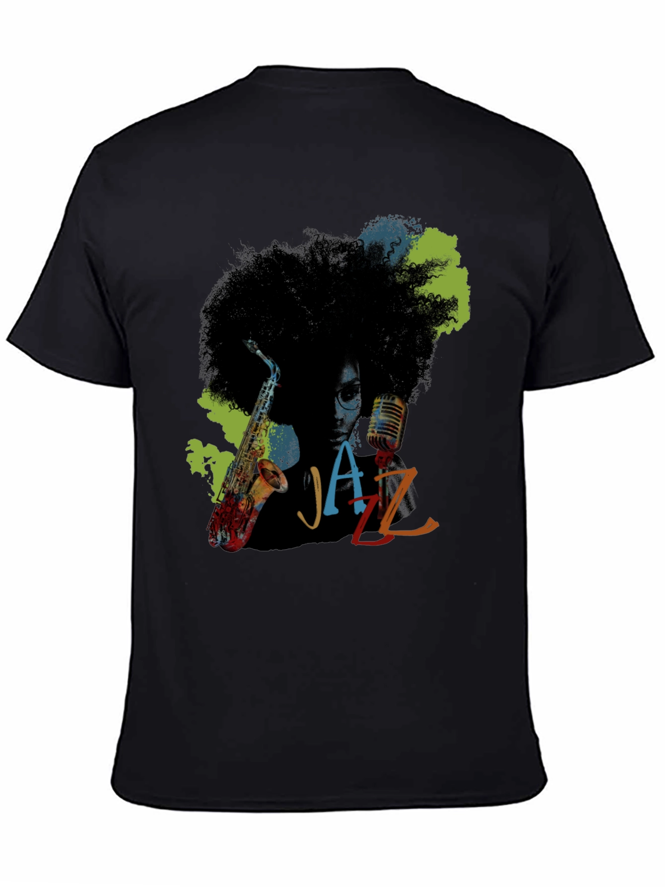 Jazz Saxophone Graphic Tee - Afro Music T-Shirt