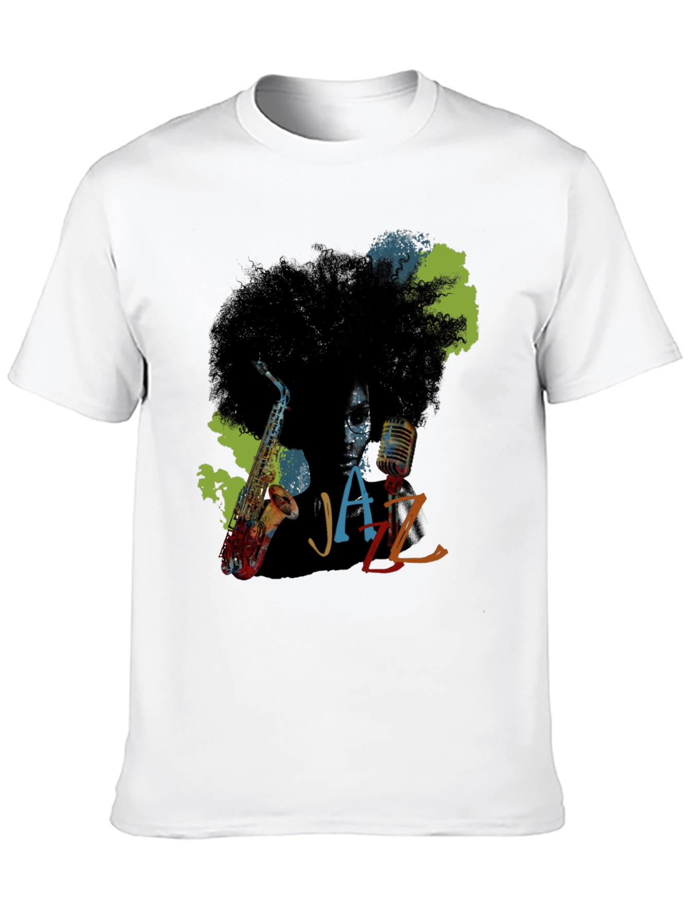 Jazz Saxophone Graphic Tee - Afro Music T-Shirt