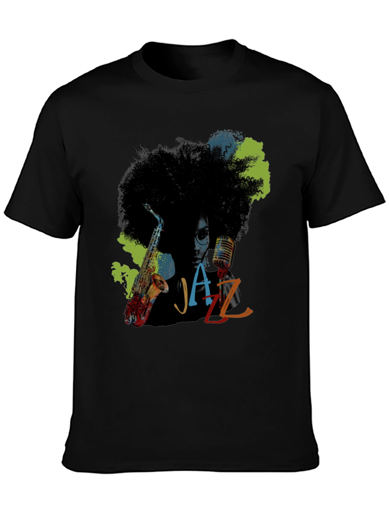 Jazz Saxophone Graphic Tee - Afro Music T-Shirt