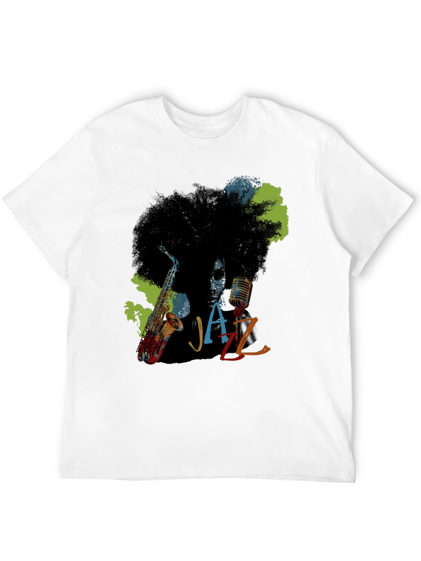 Jazz Saxophone Graphic Tee - Afro Music T-Shirt