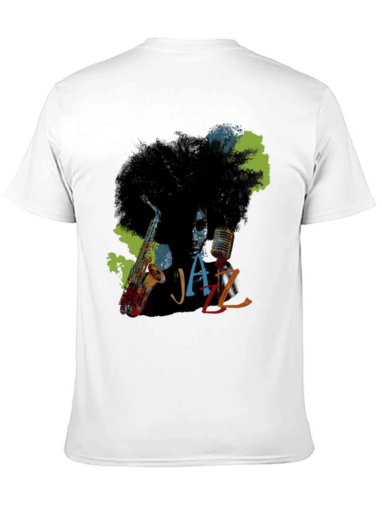 Jazz Saxophone Graphic Tee - Afro Music T-Shirt