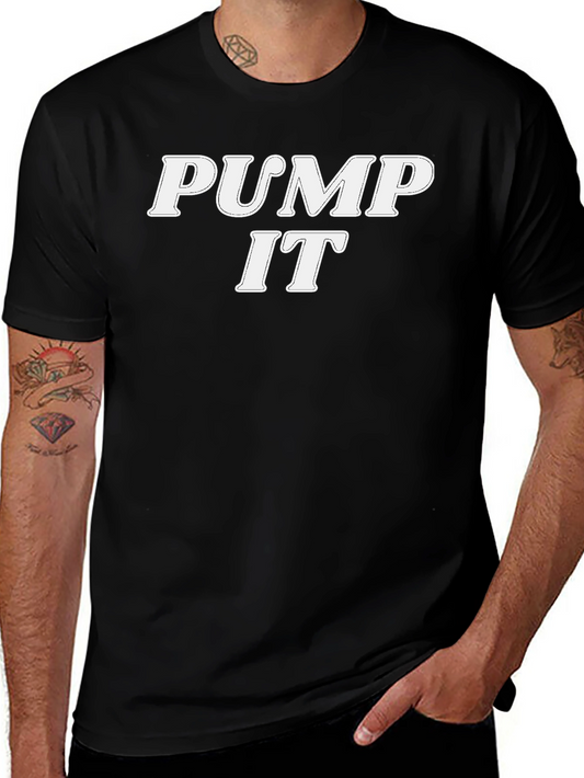 Pump It Text Graphic Black T-Shirt