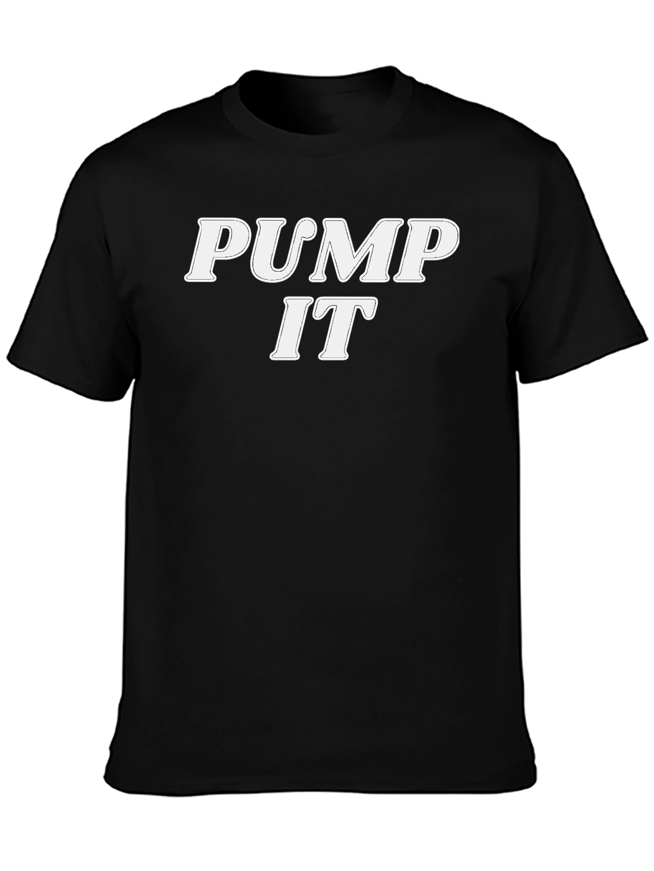 Pump It Text Graphic Black T-Shirt