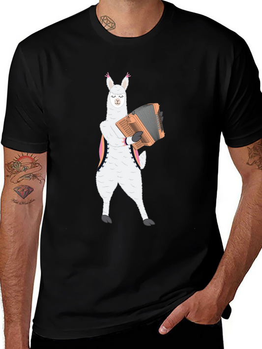 Llama Accordion T-Shirt - Musical Alpaca Tee