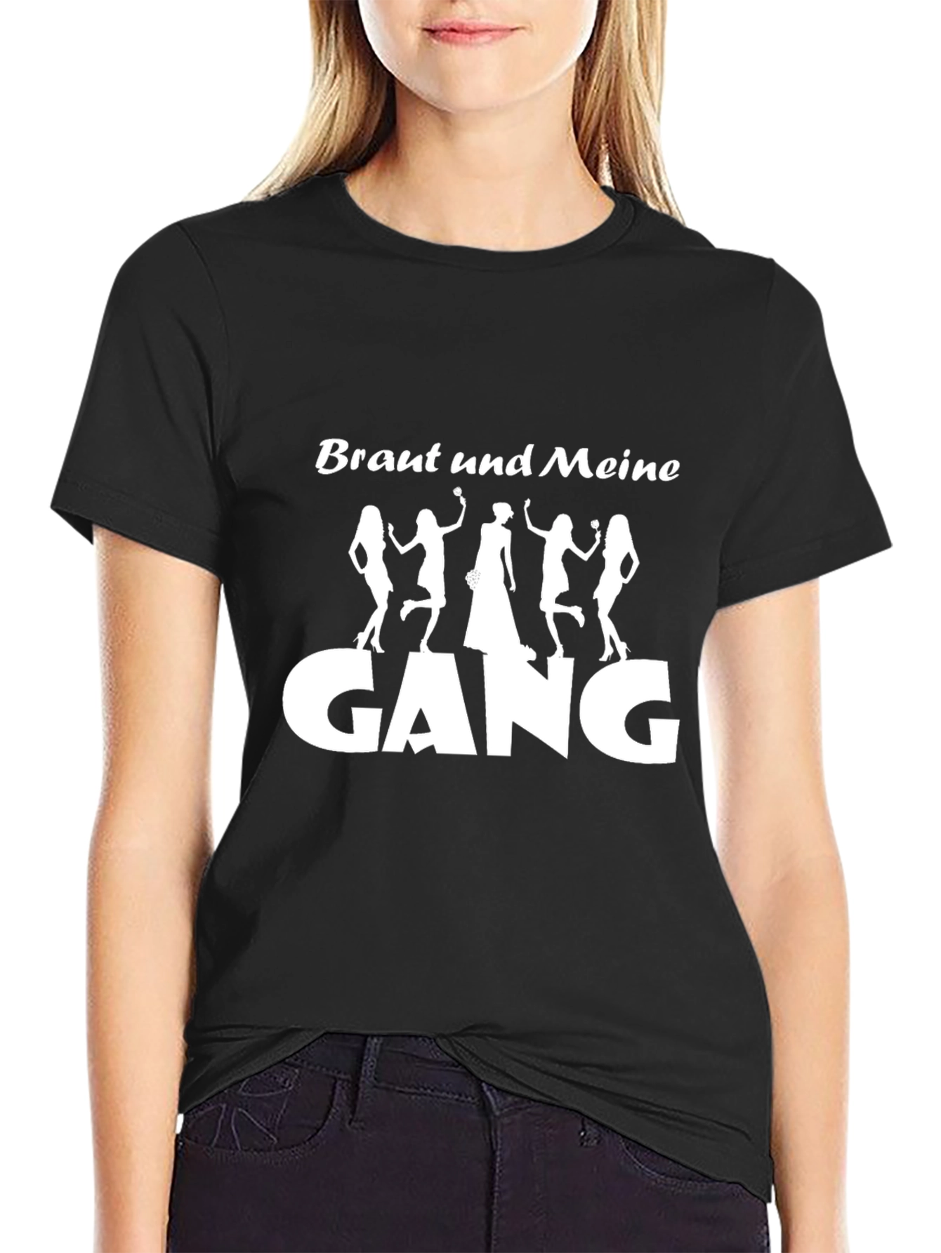 Bridesmaid Gang Black Crewneck T-Shirt