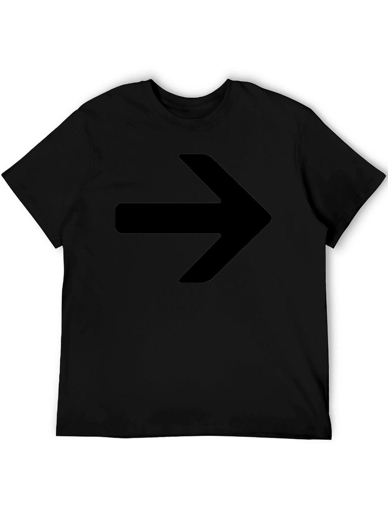 Right Arrow Graphic Tee - Black Cotton Blend