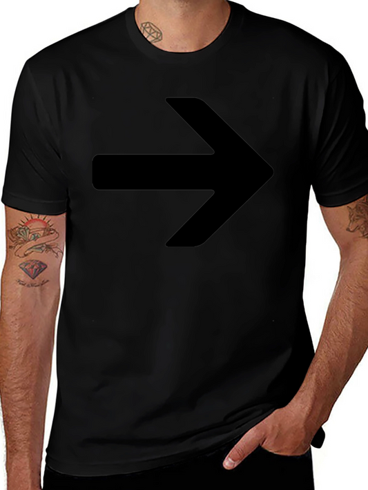 Right Arrow Graphic Tee - Black Cotton Blend