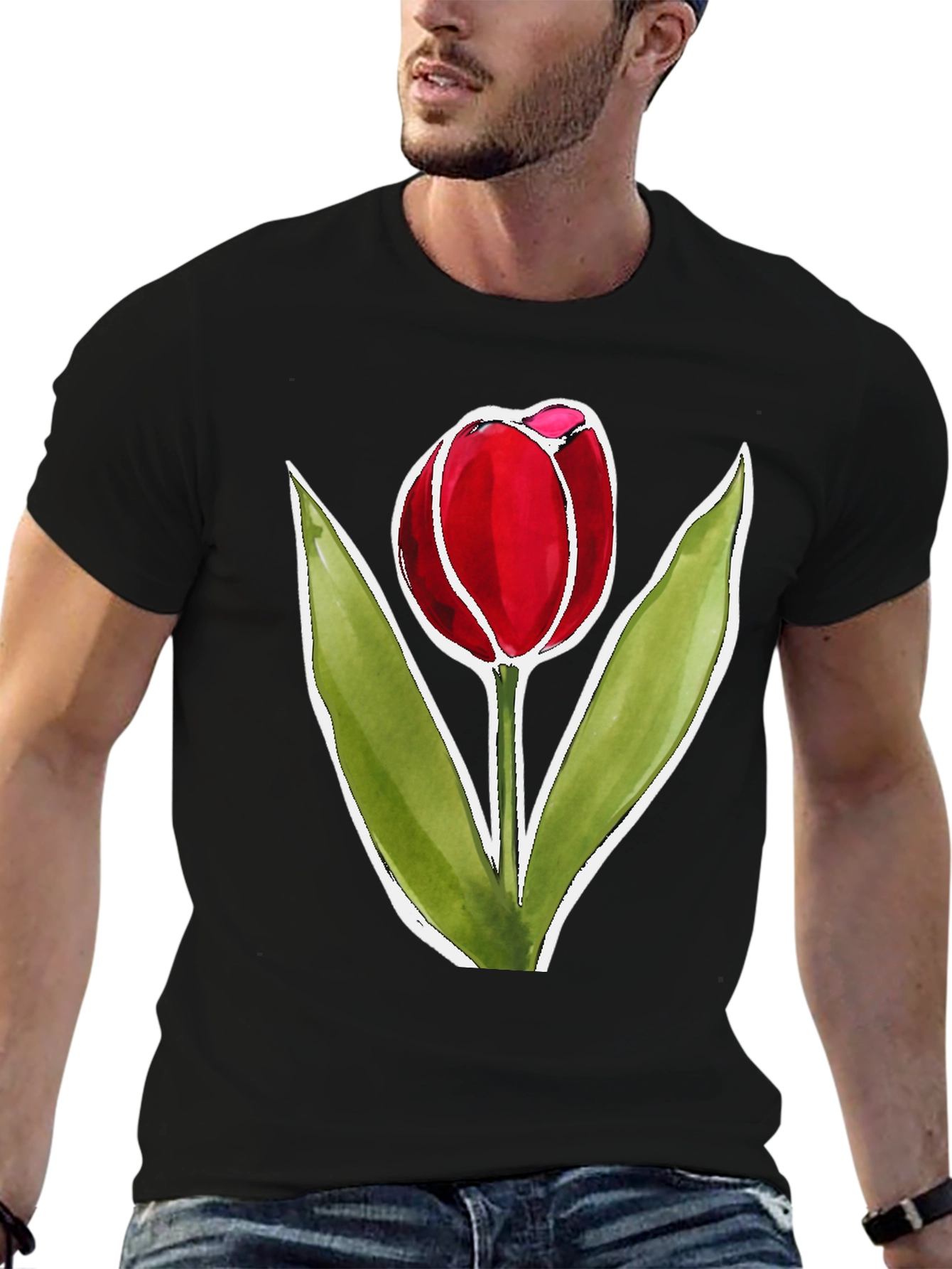Tulip Graphic Tee - Stylish Floral Design