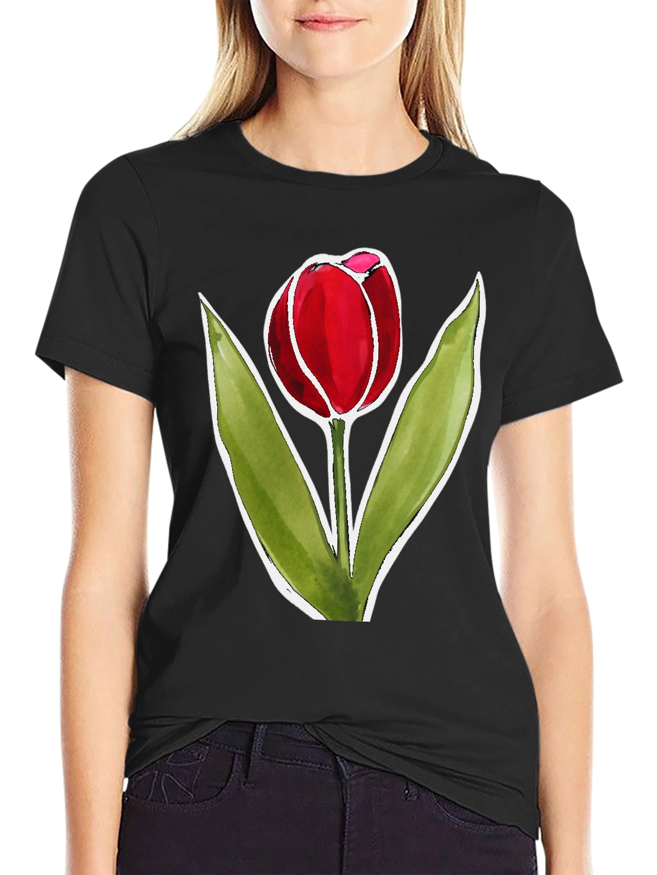 Tulip Graphic Tee - Stylish Floral Design