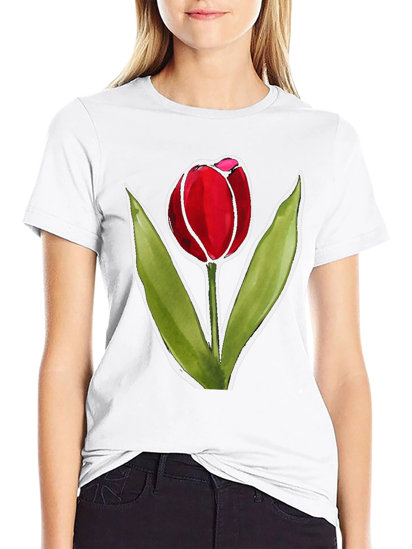 Tulip Graphic Tee - Stylish Floral Design