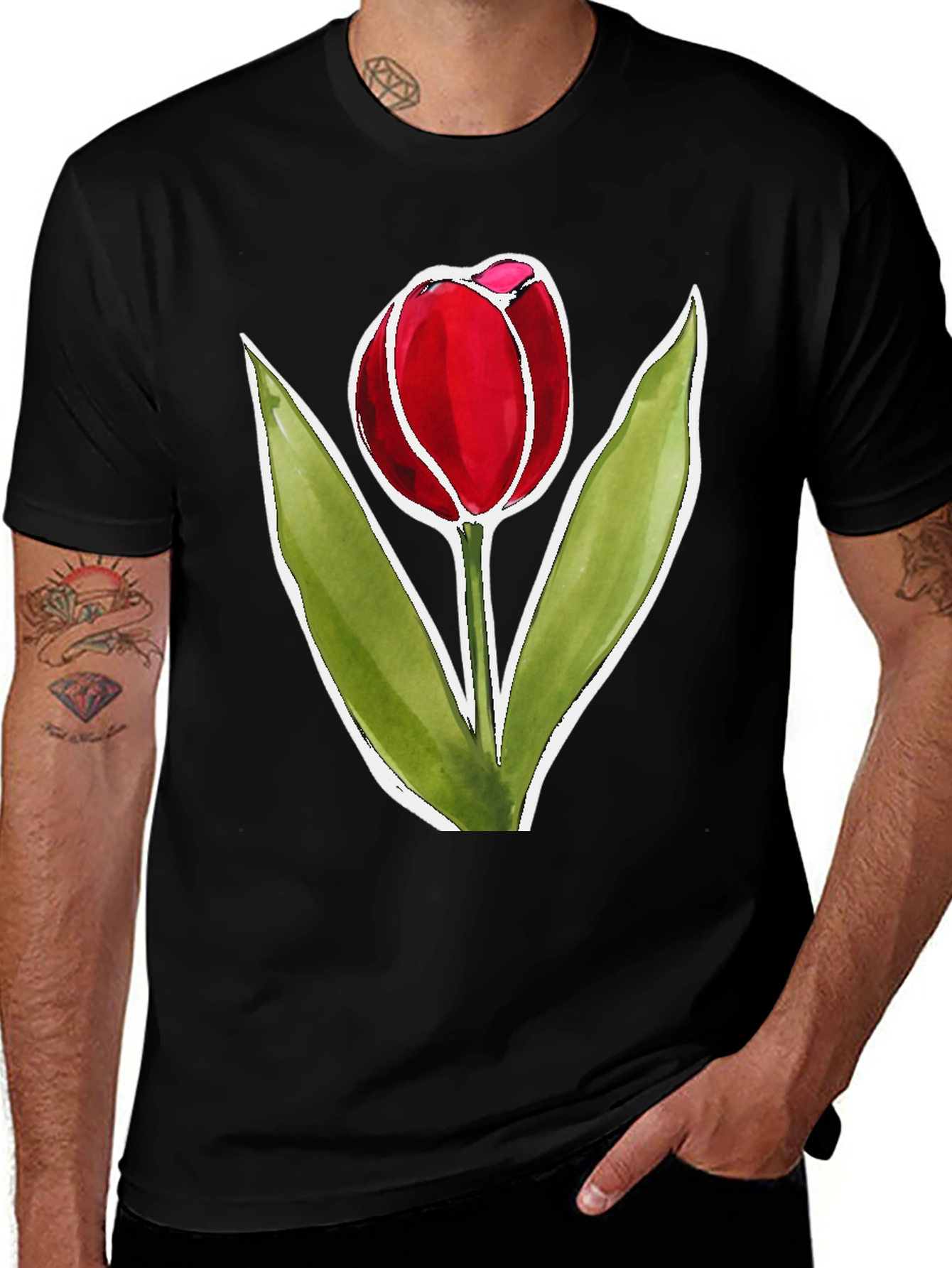 Tulip Graphic Tee - Stylish Floral Design