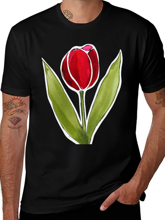 Tulip Graphic Tee - Stylish Floral Design