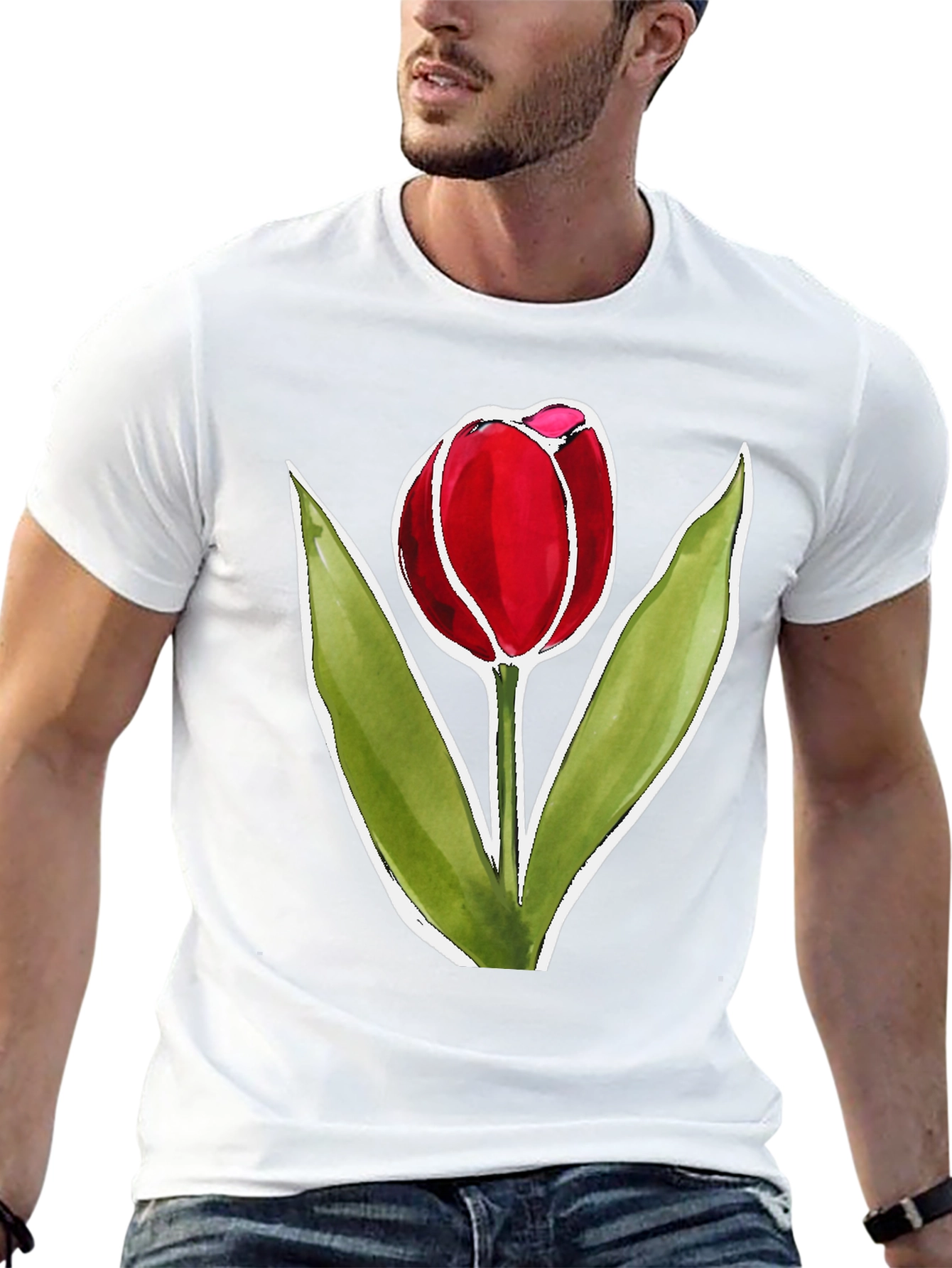 Tulip Graphic Tee - Stylish Floral Design