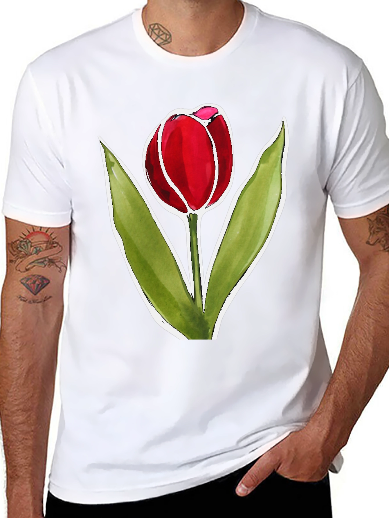 Tulip Graphic Tee - Stylish Floral Design