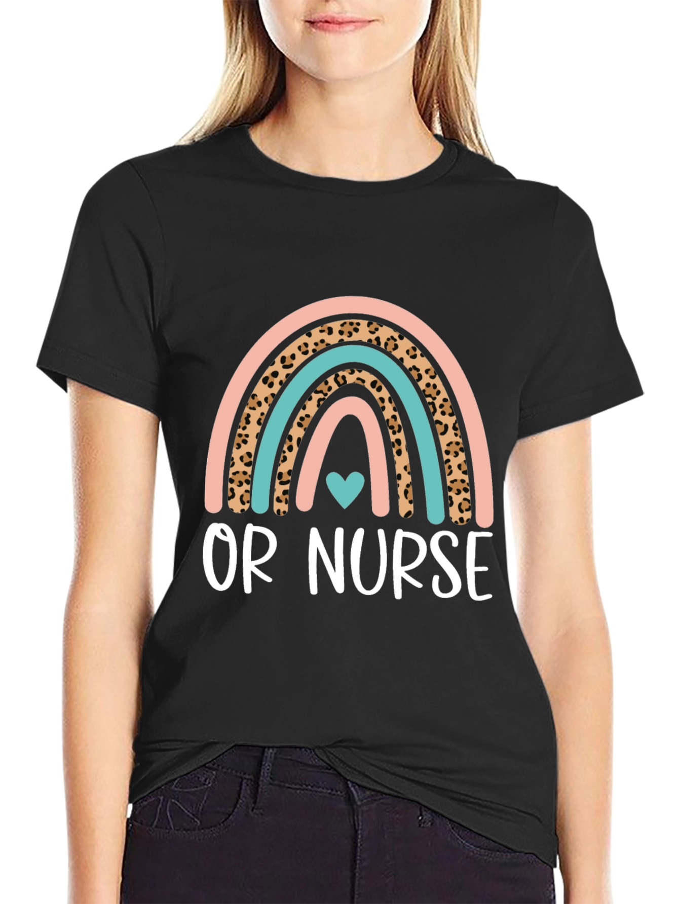 OR Nurse Rainbow Heart T-Shirt