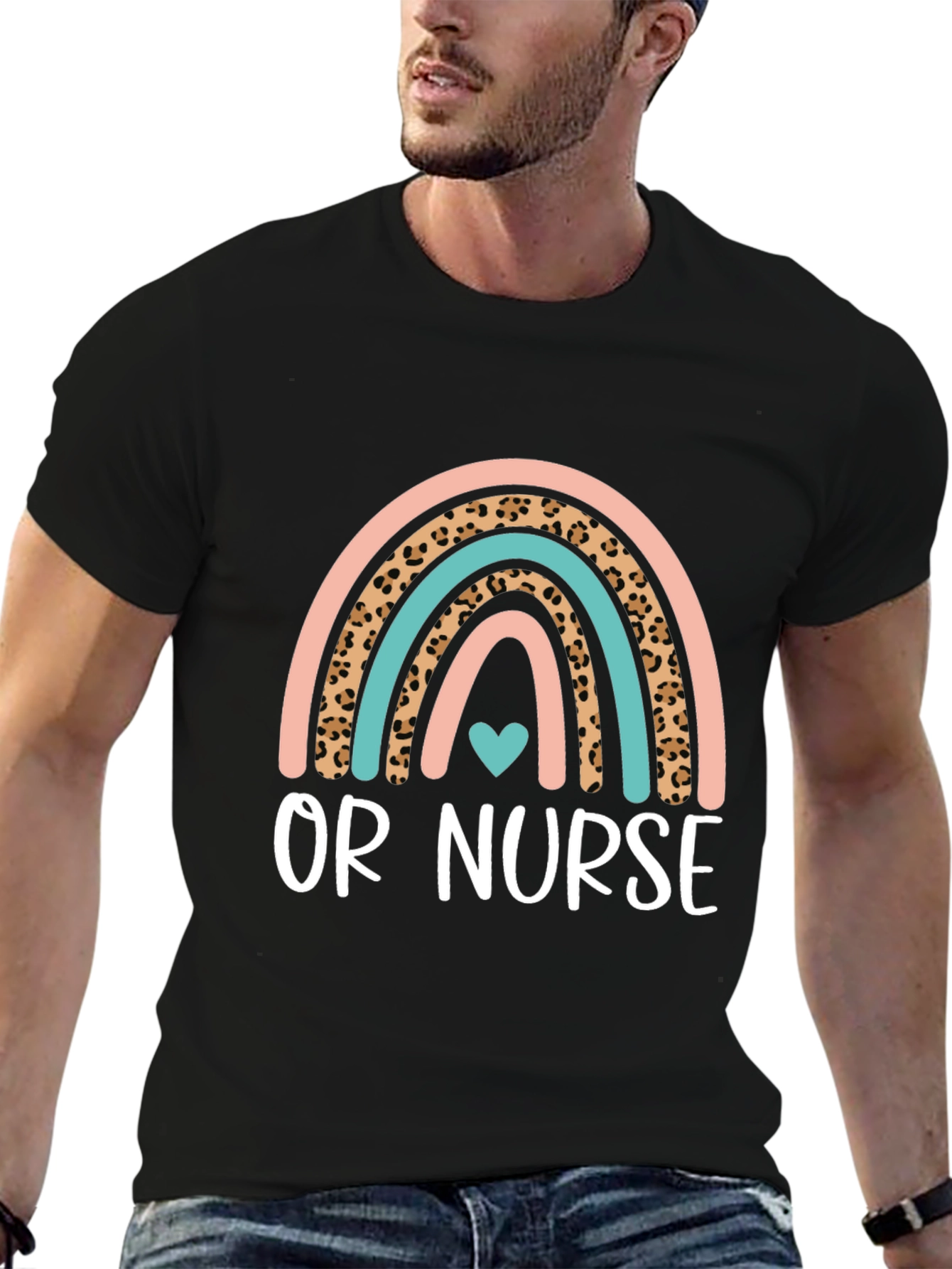OR Nurse Rainbow Heart T-Shirt