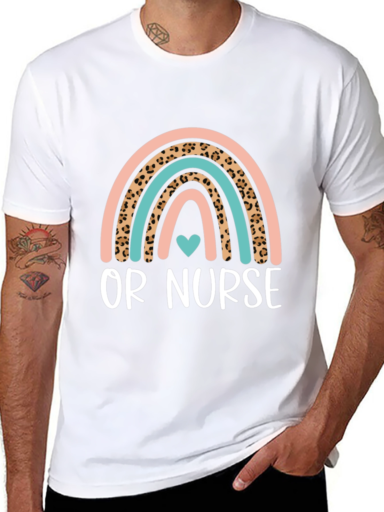 OR Nurse Rainbow Heart T-Shirt