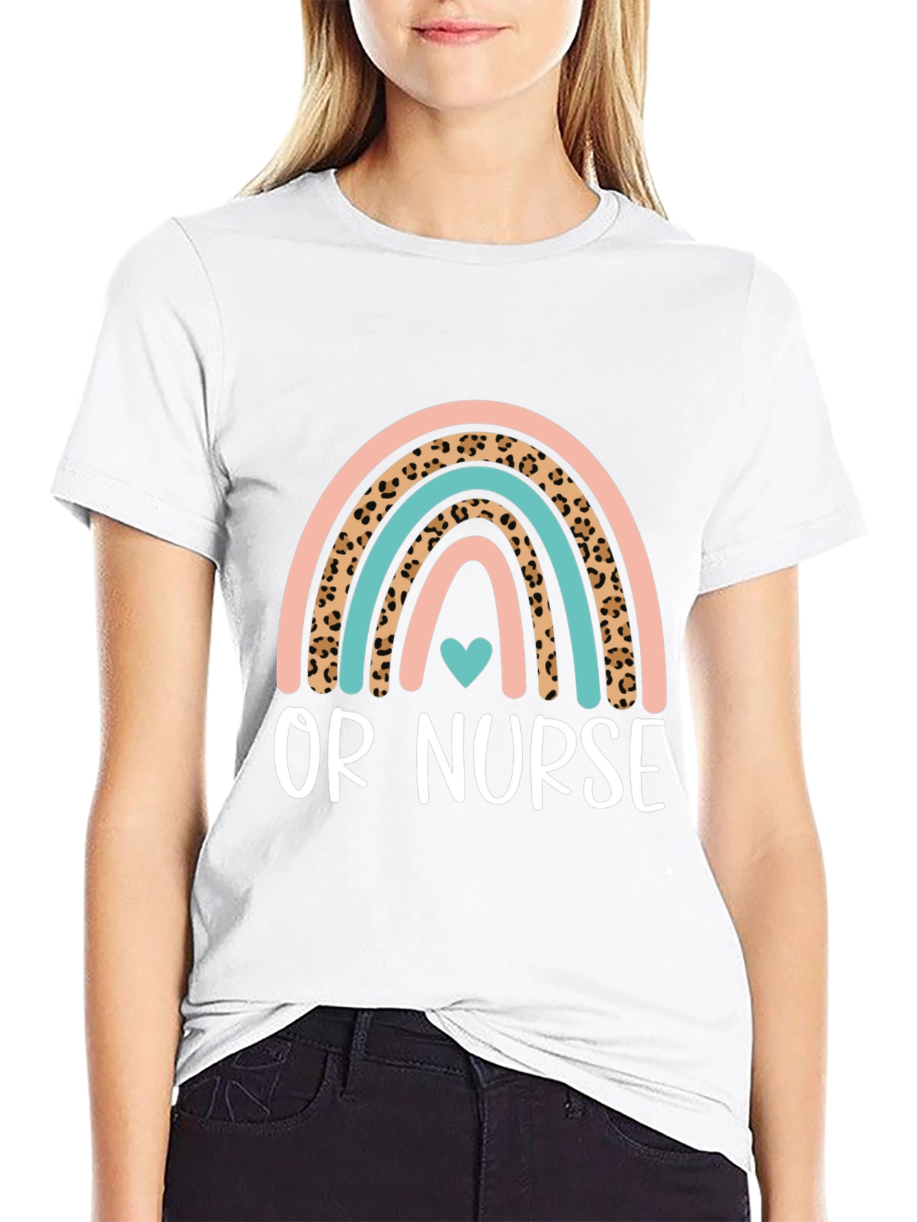 OR Nurse Rainbow Heart T-Shirt