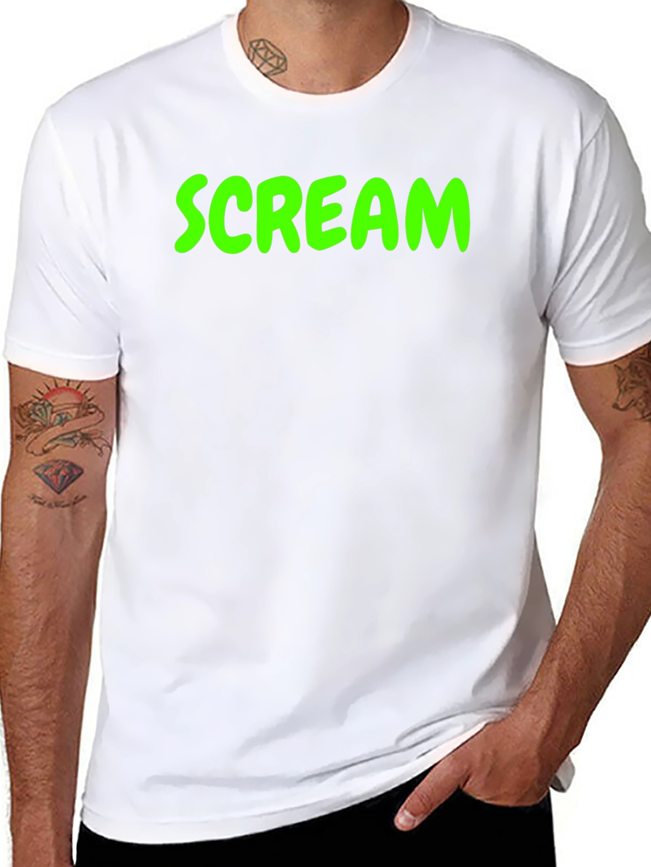 Scream Graphic Tee - Black Cotton Blend T-Shirt