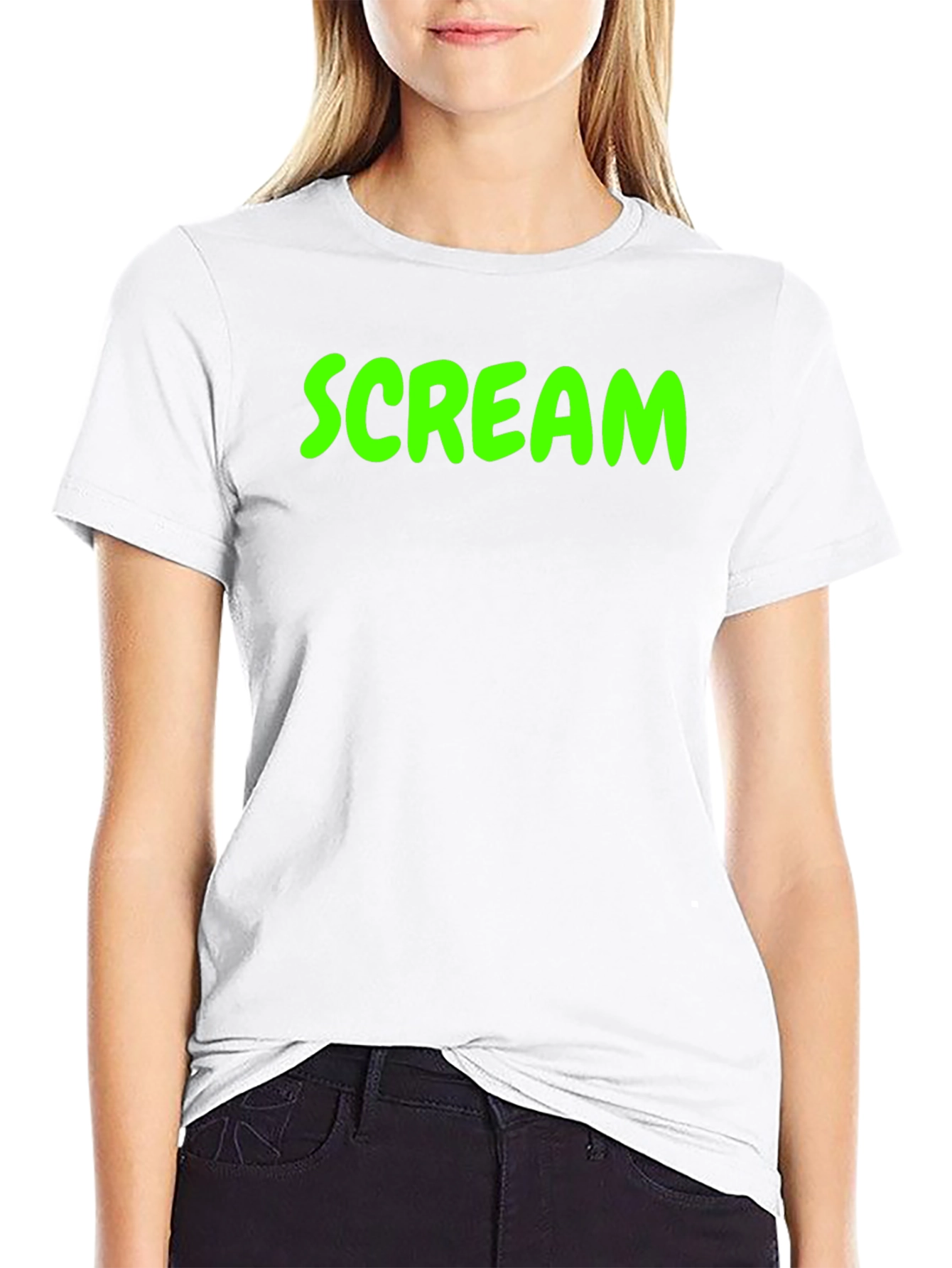 Scream Graphic Tee - Black Cotton Blend T-Shirt