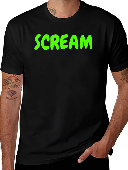 Scream Graphic Tee - Black Cotton Blend T-Shirt