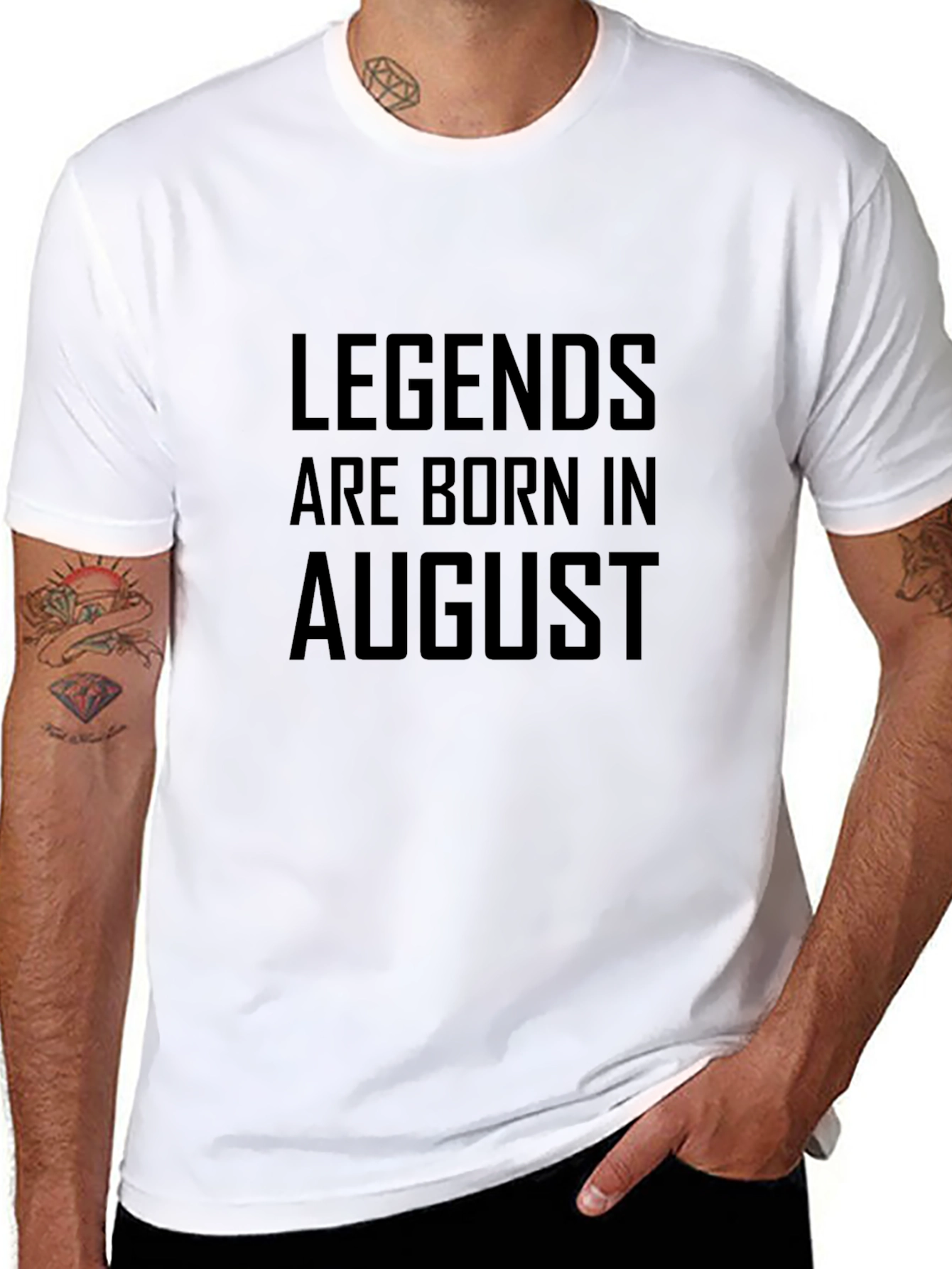 Legends Are Born in August - Black T-Shirt
