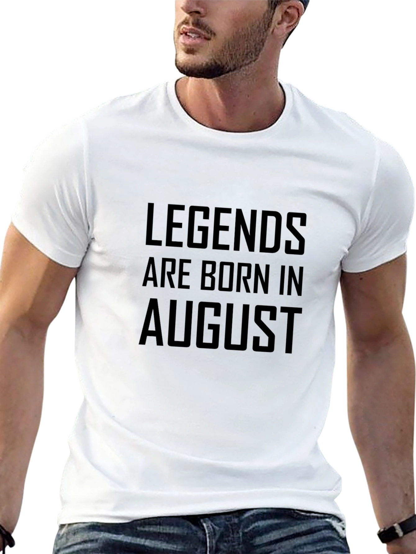 Legends Are Born in August - Black T-Shirt